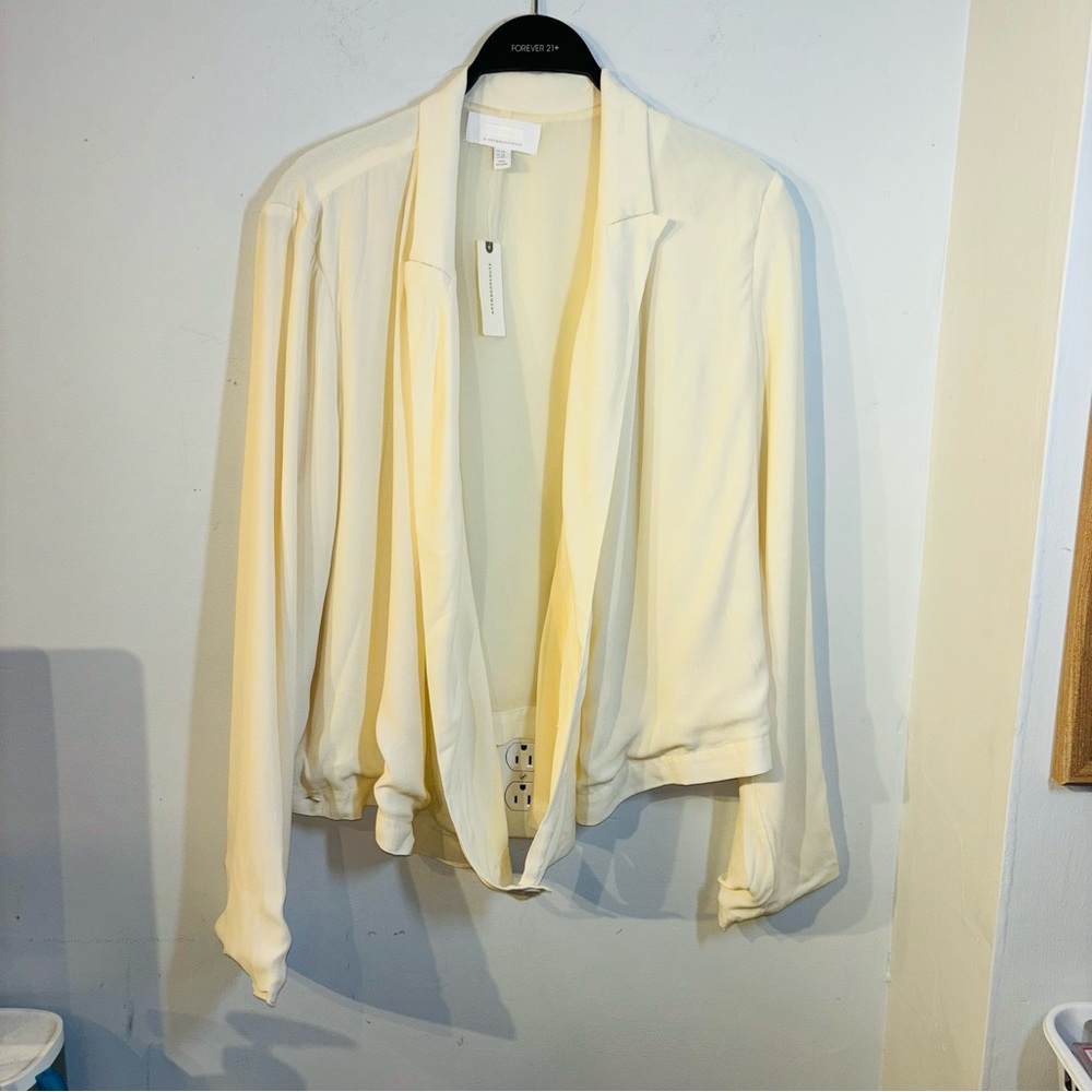 ETT: TWA Unstructured by Anthropologie Wrap Cropped Blazer Jacket New
